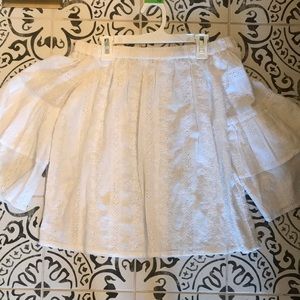 White Off the shoulder eyelet top